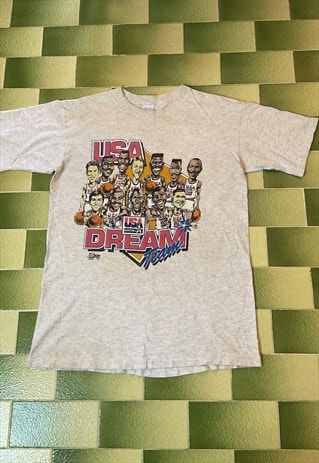 VINTAGE  USA BASKETBALL DREAM TEAM 1992 OLYMPICS TEE JORDAN