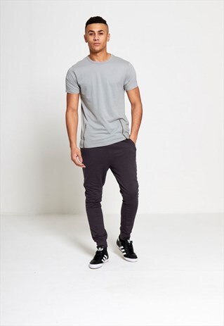 MENS CHARCOAL ELASTICATED WAIST SWEAT PANTS