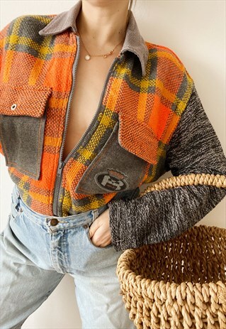 VINTAGE 90S CHECKED PLAID UNISEX WORKWEAR SHIRT TOP
