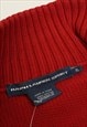 VINTAGE POLO RALPH LAUREN SPORTS RED KNITTED JUMPER WOMENS