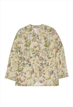 THE LEGEND Blazer Jacket Cream 80s Floral Womens UK 10