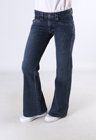 LEVIS LOW SLOUCH FLARE DENIM JEANS FLARED LEG UK 10 (DC5B)