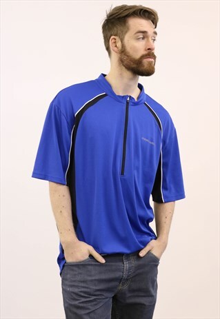VINTAGE 1980S BLUE SPORTS T-SHIRT