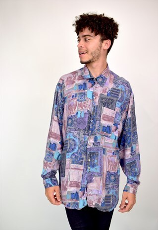 VINTAGE 90'S LONG SLEEVE PATTERNED SHIRT