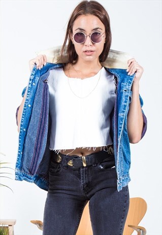 VINTAGE 80S WRANGLER LINED DENIM JACKET / S1771