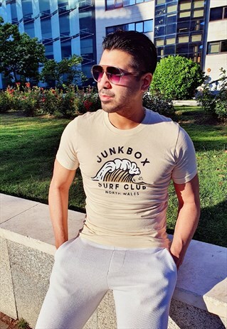 SHORT-SLEEVED TSHIRT CREAM SURF CLUB COLOUR GRAPHIC PRINT