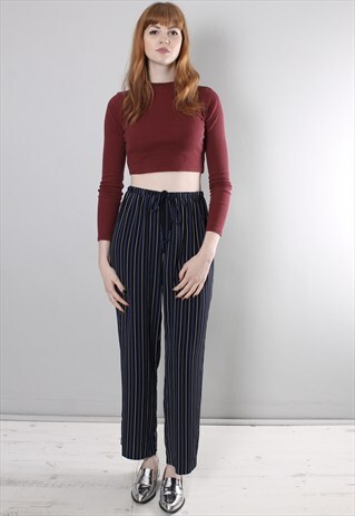VINTAGE 90S STRIPED PATTERNED PYJAMA PANTS TROUSERS