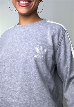 Grey 90s Adidas Embroidered Sweatshirt