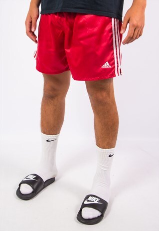 VINTAGE ADIDAS SHORTS SHINY RED GLANZ STYLE IBIZA