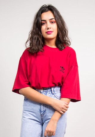 VINTAGE 90'S RED ADIDAS OVERSIZE T-SHIRT