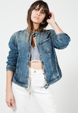VINTAGE 80S CLASSIC LEVI'S BASIC DENIM JACKET / S9755