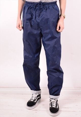 ADIDAS MENS VINTAGE TRACKSUIT TROUSERS LARGE BLUE 90S