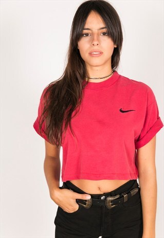 VINTAGE 90S USA CROP -SHIRT / R743