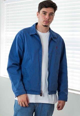 VINTAGE POLO RALPH LAUREN HARRINGTON JACKET LOGO 90S L 26.8