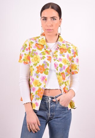 WOMENS VINTAGE SHIRT MEDIUM MULTI FLORAL 90'S