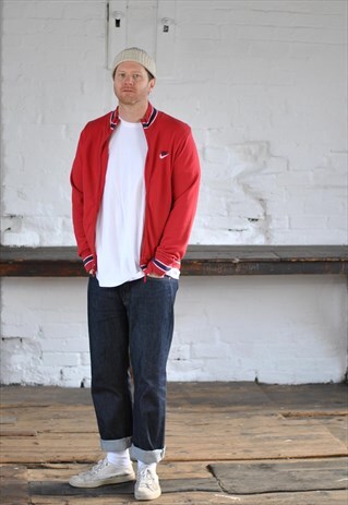 90S NIKE SPELL OUT ZIP THROUGH SWEATER