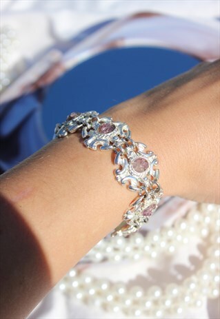 VINTAGE 1970S SILVER TONE STATEMENT CHUNKY BRACELET