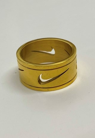 nike swoosh gold ring