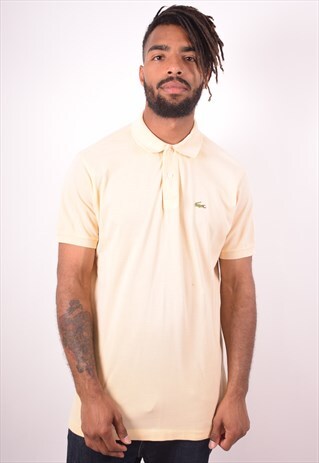 LACOSTE MENS VINTAGE POLO SHIRT XL YELLOW 90S