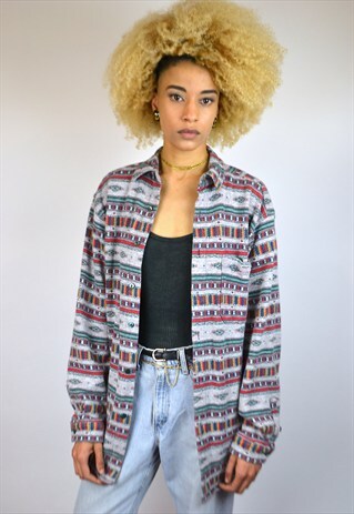 VINTAGE 90'S STRIPED FLANNEL SHIRT