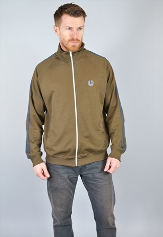 VINTAGE FRED PERRY BROWN TRACK TOP JACKET
