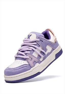 Denim shoes retro sport sneakers skate trainers in purple 