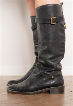 Vintage 90's Black Leather Boots
