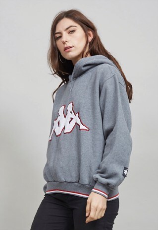 VINTAGE DARK GREY 90'S KAPPA HOODIE