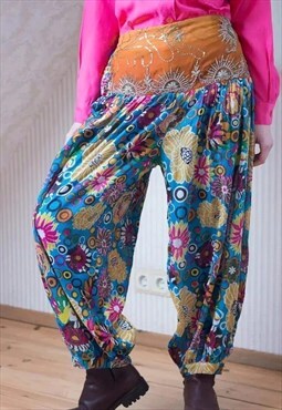 Bright colorful light harem style cotton trousers