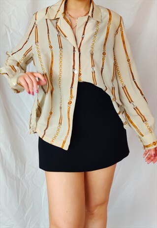 VINTAGE CHAIN PATTERNED BLOUSE