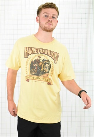 LIGHT YELLOW HARLEY DAVIDSON T-SHIRT