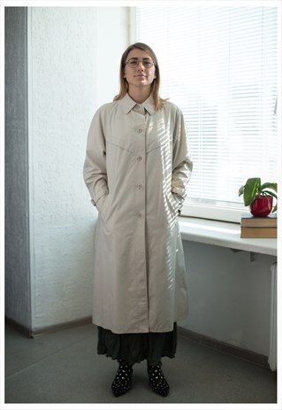 VINTAGE 80'S BEIGE TRENCH COAT