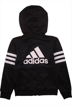 Vintage 90's Adidas Hoodie Sportswear Full Zip Up Black