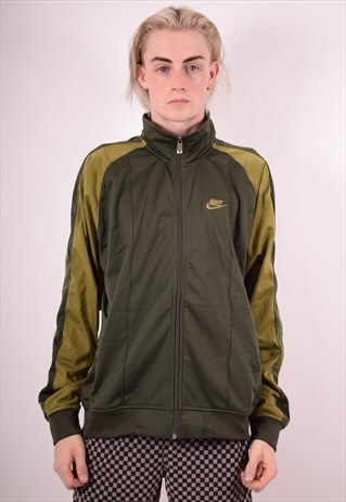 NIKE MENS VINTAGE TRACKSUIT TOP JACKET LARGE GREEN 90S