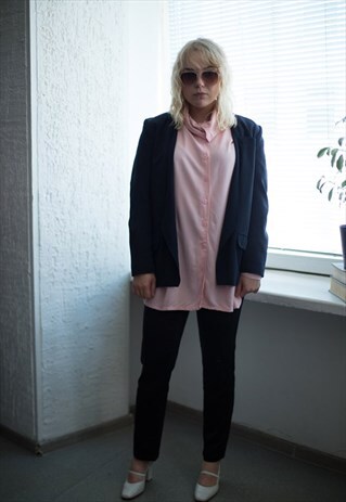 VINTAGE 90'S DARK BLUE BUTTON UP JACKET