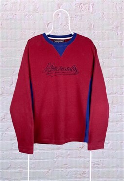 Vintage Abercrombie & Fitch Sweatshirt Spell Out Red Blue
