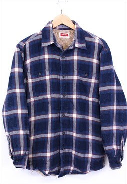 Vintage Wrangler Jacket Navy Check Button Up With Pockets