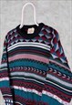 VINTAGE PATTERNED KNIT JUMPER MEDIUM