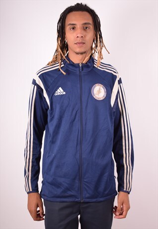 ADIDAS MENS VINTAGE TRACKSUIT TOP JACKET XL BLUE 90S