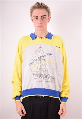 LOTTO MENS VINTAGE JUMPER SWEATER LARGE MULTI 90S