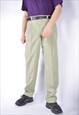 VINTAGE BEIGE CLASSIC 80'S STRAIGHT SUIT TROUSERS 