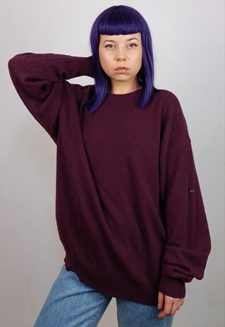 VINTAGE 80'S HUGO BOSS UNISEX LAMBSWOOL CREW-NECK SWEATER