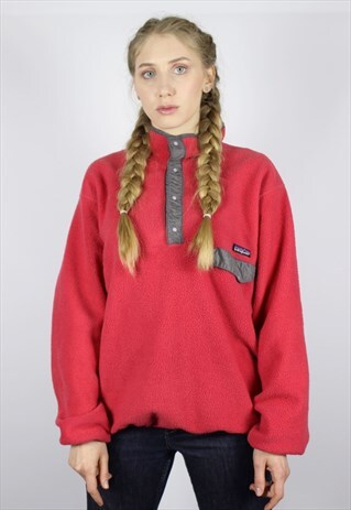 VINTAGE WOMENS PATAGONIA SYNCHILLA T-SNAP FLEECE JACKET 90S