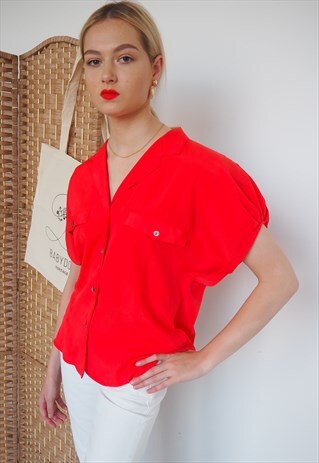 VINTAGE RED BALLOON SLEEVE SHIRT