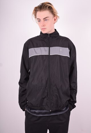 STARTER MENS VINTAGE TRACKSUIT TOP JACKET LARGE BLACK 90'S