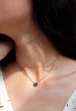 Four Leaf Clover Layered Necklace Women Sterling Silver