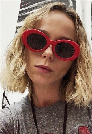 RED OVAL NIRVANA CLOUT GOGGLES SUNGLASSES
