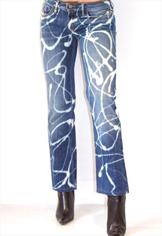 REWORKED DENIM Y2K BLEACHED BOOTCUT FLARED DIESEL JEANS