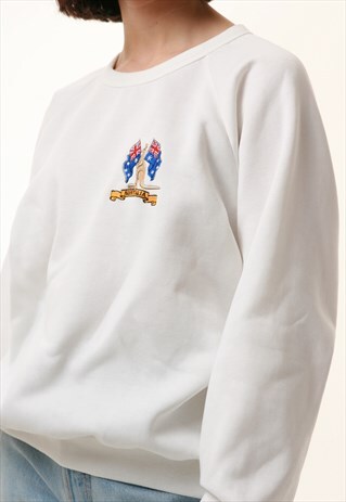 90S VINTAGE AUSTRALIAN KANGAROO COTTON/POL SWEATSHIRT 16111