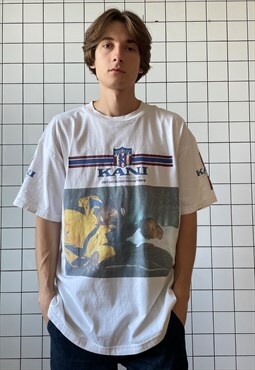 Vintage KARL KANI T Shirt Graphic Tee Top 90s White